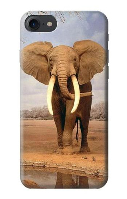 W0310 African Elephant Hard Case and Leather Flip Case For iPhone 7, iPhone 8, iPhone SE (2020) (2022)