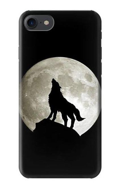 W1981 Wolf Howling at The Moon Hard Case and Leather Flip Case For iPhone 7, iPhone 8, iPhone SE (2020) (2022)