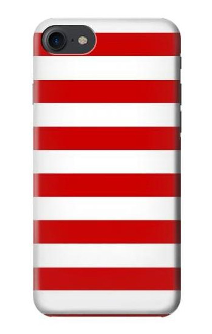 W2364 Red and White Striped Hard Case and Leather Flip Case For iPhone 7, iPhone 8, iPhone SE (2020) (2022)