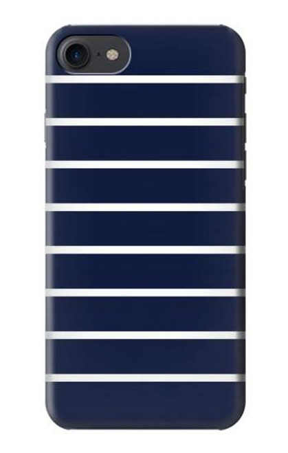 W2767 Navy White Striped Hard Case and Leather Flip Case For iPhone 7, iPhone 8, iPhone SE (2020) (2022)