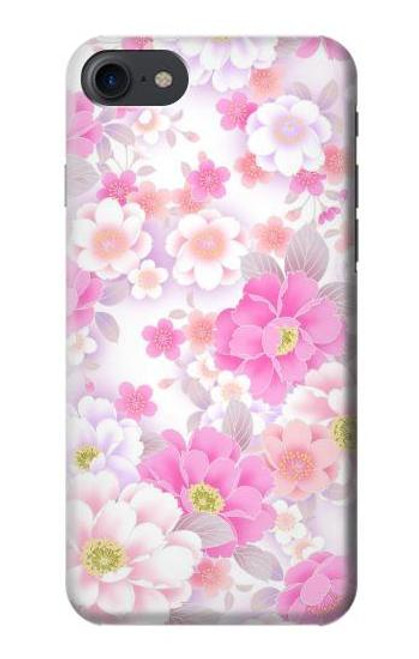 W3036 Pink Sweet Flower Flora Hard Case and Leather Flip Case For iPhone 7, iPhone 8, iPhone SE (2020) (2022)