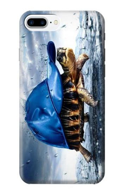 W0084 Turtle in the Rain Hard Case and Leather Flip Case For iPhone 7 Plus, iPhone 8 Plus