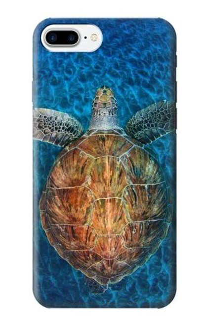 W1249 Blue Sea Turtle Hard Case and Leather Flip Case For iPhone 7 Plus, iPhone 8 Plus