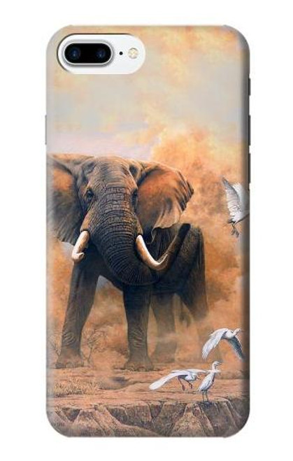 W1292 Dusty Elephant Egrets Hard Case and Leather Flip Case For iPhone 7 Plus, iPhone 8 Plus