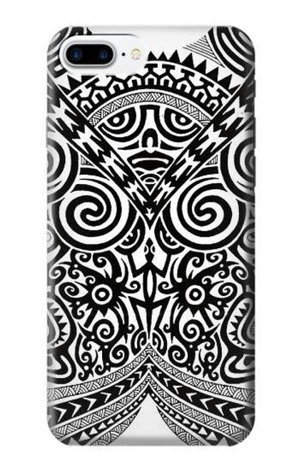 W1655 Maori Tattoo Hard Case and Leather Flip Case For iPhone 7 Plus, iPhone 8 Plus