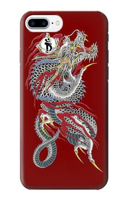 W2104 Yakuza Dragon Tattoo Hard Case and Leather Flip Case For iPhone 7 Plus, iPhone 8 Plus