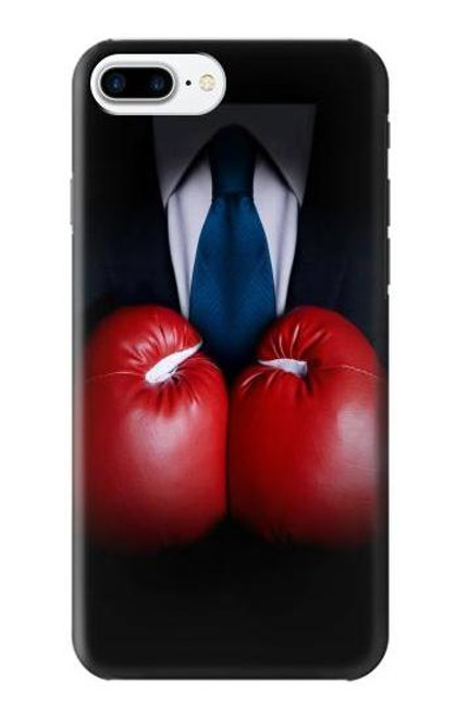 W2261 Businessman Black Suit With Boxing Gloves Hard Case and Leather Flip Case For iPhone 7 Plus, iPhone 8 Plus