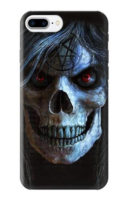 W2585 Evil Death Skull Pentagram Hard Case and Leather Flip Case For iPhone 7 Plus, iPhone 8 Plus