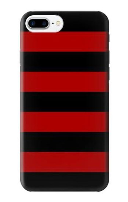 W2638 Black and Red Striped Hard Case and Leather Flip Case For iPhone 7 Plus, iPhone 8 Plus