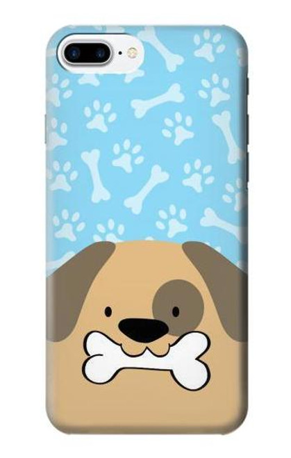 W2669 Cute Dog Paws Bones Cartoon Hard Case and Leather Flip Case For iPhone 7 Plus, iPhone 8 Plus