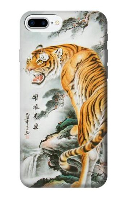 W2750 Oriental Chinese Tiger Painting Hard Case and Leather Flip Case For iPhone 7 Plus, iPhone 8 Plus