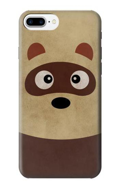 W2825 Cute Cartoon Raccoon Hard Case and Leather Flip Case For iPhone 7 Plus, iPhone 8 Plus