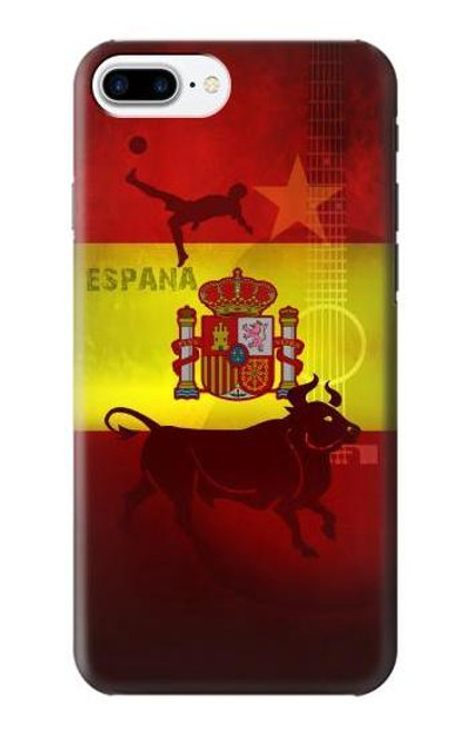 W2984 Spain Football Soccer Euro 2016 Hard Case and Leather Flip Case For iPhone 7 Plus, iPhone 8 Plus