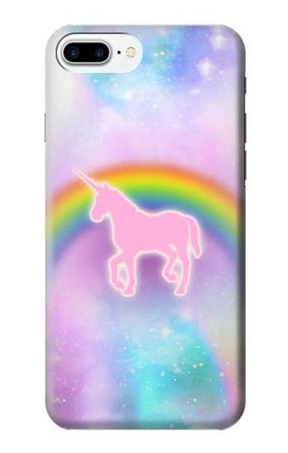 W3070 Rainbow Unicorn Pastel Sky Hard Case and Leather Flip Case For iPhone 7 Plus, iPhone 8 Plus