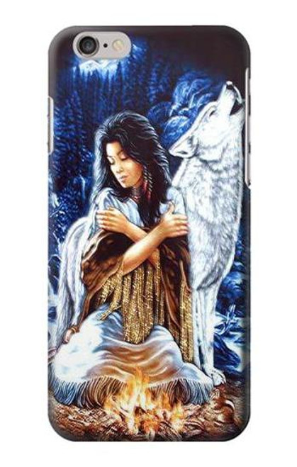 W0147 Grim Wolf Indian Girl Hard Case and Leather Flip Case For iPhone 6 6S