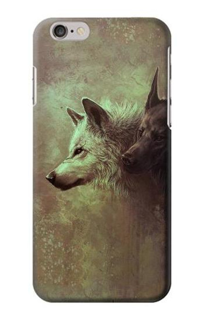 W0931 White Black Wolf Hard Case and Leather Flip Case For iPhone 6 6S