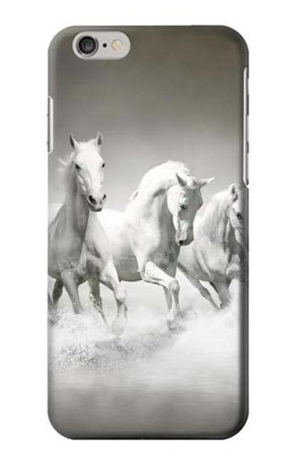 W0933 White Horses Hard Case and Leather Flip Case For iPhone 6 6S