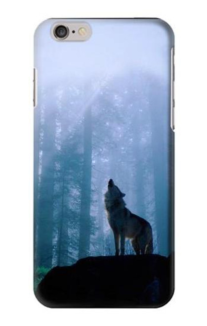 W0935 Wolf Howling in Forest Hard Case and Leather Flip Case For iPhone 6 6S