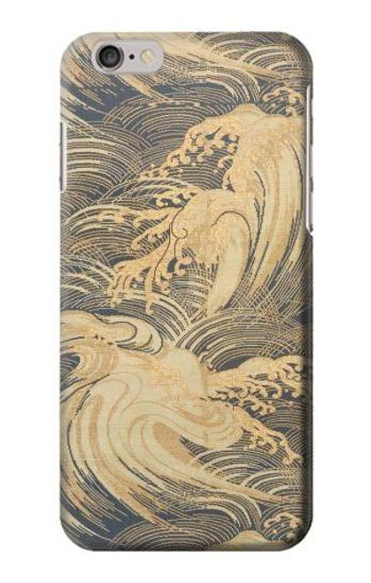 W2680 Japan Art Obi With Stylized Waves Hard Case and Leather Flip Case For iPhone 6 6S