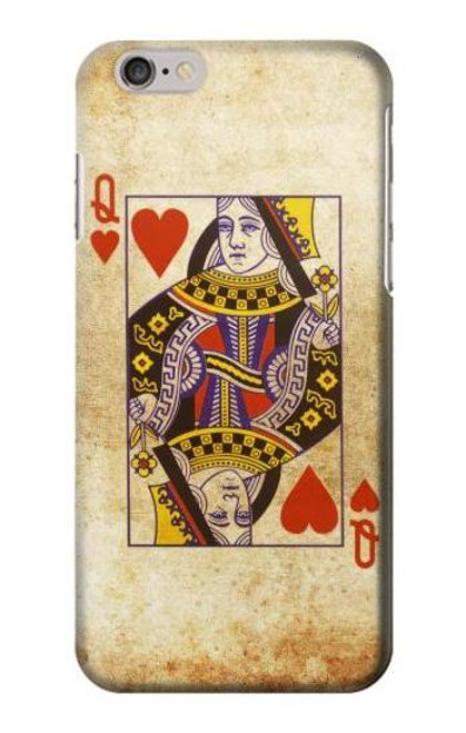 W2833 Poker Card Queen Hearts Hard Case and Leather Flip Case For iPhone 6 6S