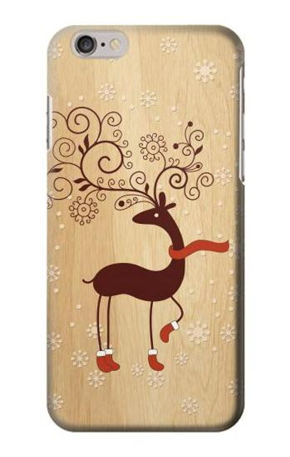 W3081 Wooden Raindeer Graphic Printed Hard Case and Leather Flip Case For iPhone 6 6S