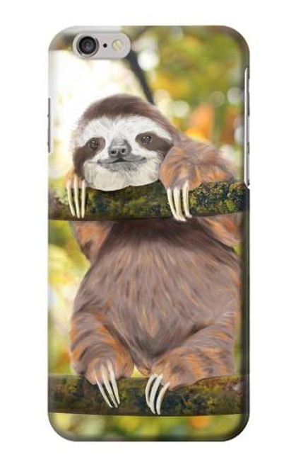 W3138 Cute Baby Sloth Paint Hard Case and Leather Flip Case For iPhone 6 6S