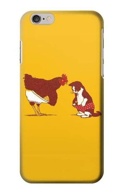 W1093 Rooster and Cat Joke Hard Case and Leather Flip Case For iPhone 6 Plus, iPhone 6s Plus