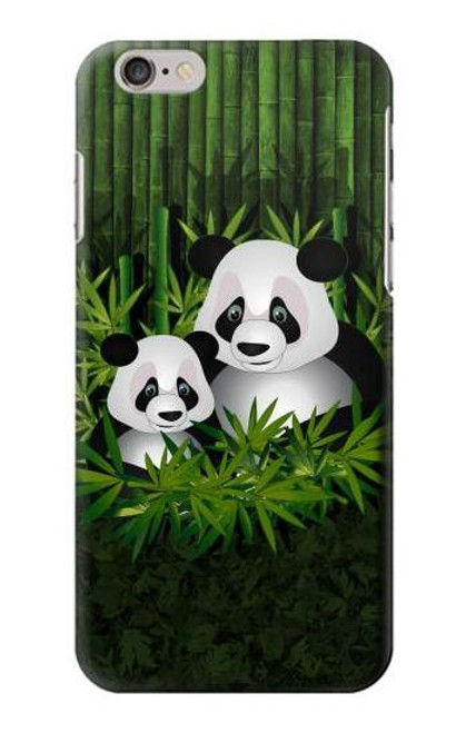 W2441 Panda Family Bamboo Forest Hard Case and Leather Flip Case For iPhone 6 Plus, iPhone 6s Plus