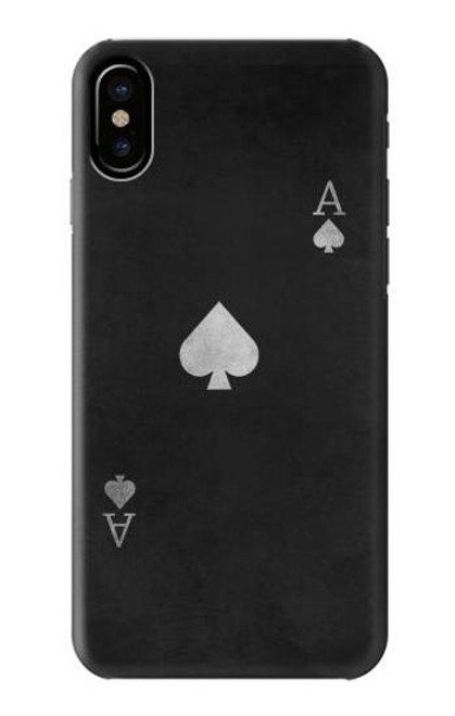 W3152 Black Ace of Spade Hard Case and Leather Flip Case For iPhone 7, iPhone 8, iPhone SE (2020) (2022)