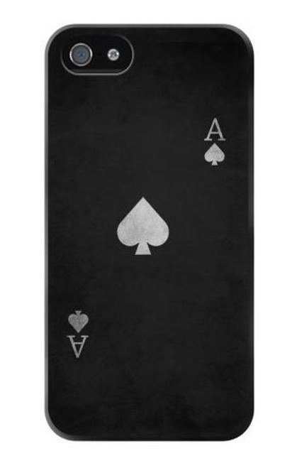 W3152 Black Ace of Spade Hard Case and Leather Flip Case For iPhone 5 5S SE