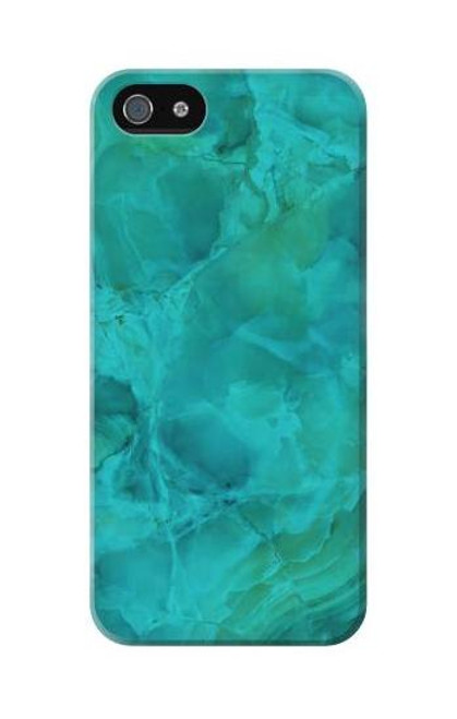 W3147 Aqua Marble Stone Hard Case and Leather Flip Case For iPhone 5C