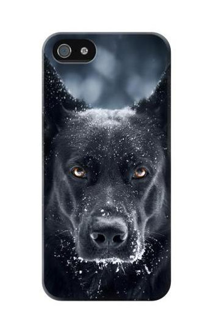 W3168 German Shepherd Black Dog Hard Case and Leather Flip Case For iPhone 5C