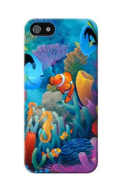 W3227 Underwater World Cartoon Hard Case and Leather Flip Case For iPhone 5C