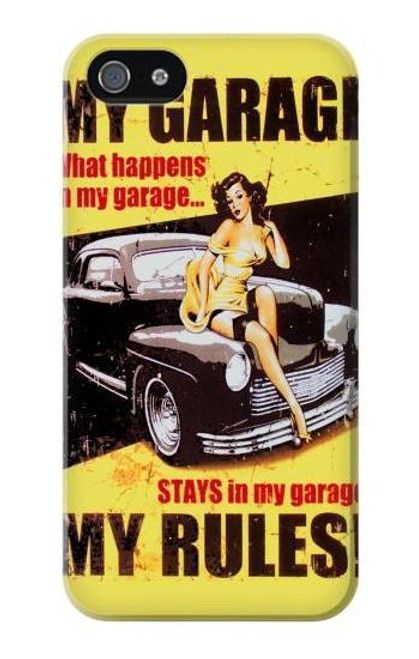 W3198 My Garage Pinup Girl Hard Case and Leather Flip Case For iPhone 4 4S