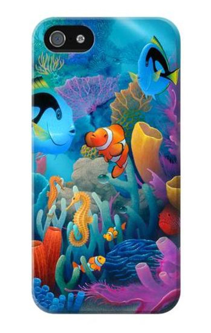 W3227 Underwater World Cartoon Hard Case and Leather Flip Case For iPhone 4 4S