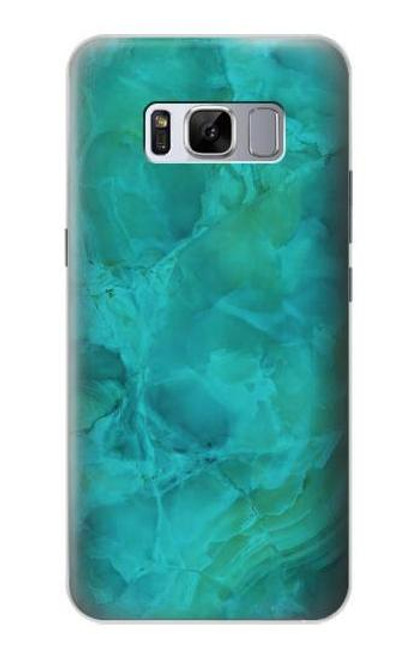 W3147 Aqua Marble Stone Hard Case and Leather Flip Case For Samsung Galaxy S8 Plus