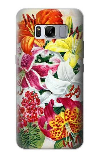 W3205 Retro Art Flowers Hard Case and Leather Flip Case For Samsung Galaxy S8