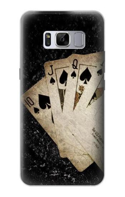 W3231 Vintage Royal Straight Flush Cards Hard Case and Leather Flip Case For Samsung Galaxy S8