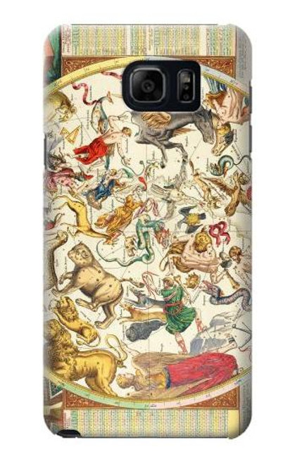 W3145 Antique Constellation Map Hard Case and Leather Flip Case For Samsung Galaxy S6 Edge Plus