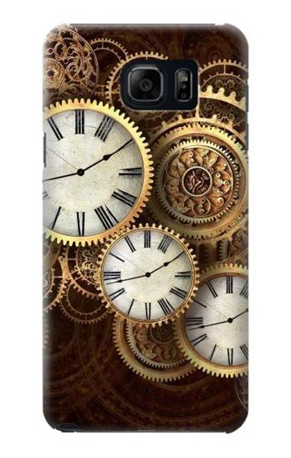 W3172 Gold Clock Live Hard Case and Leather Flip Case For Samsung Galaxy S6 Edge Plus