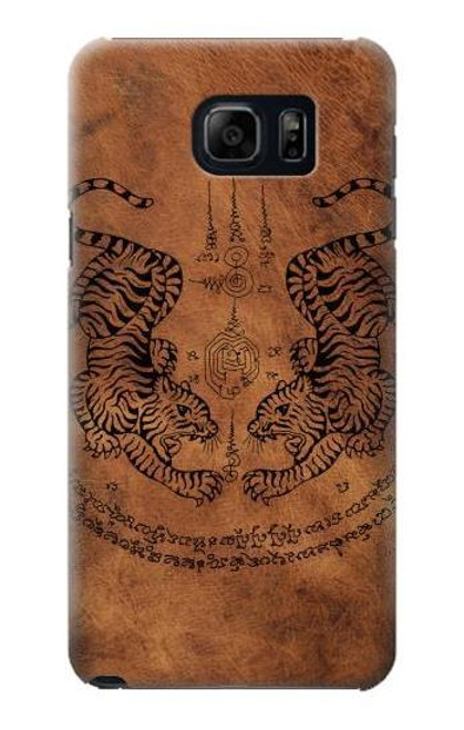 W3209 Sak Yant Twin Tiger Hard Case and Leather Flip Case For Samsung Galaxy S6 Edge Plus