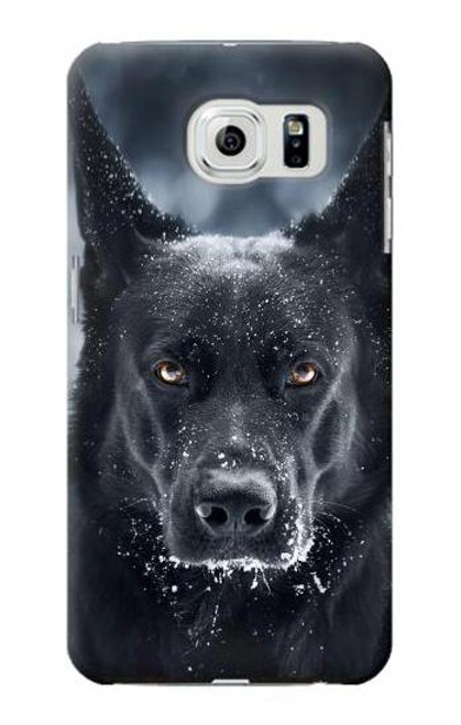 W3168 German Shepherd Black Dog Hard Case and Leather Flip Case For Samsung Galaxy S6 Edge