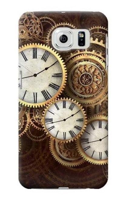 W3172 Gold Clock Live Hard Case and Leather Flip Case For Samsung Galaxy S6 Edge