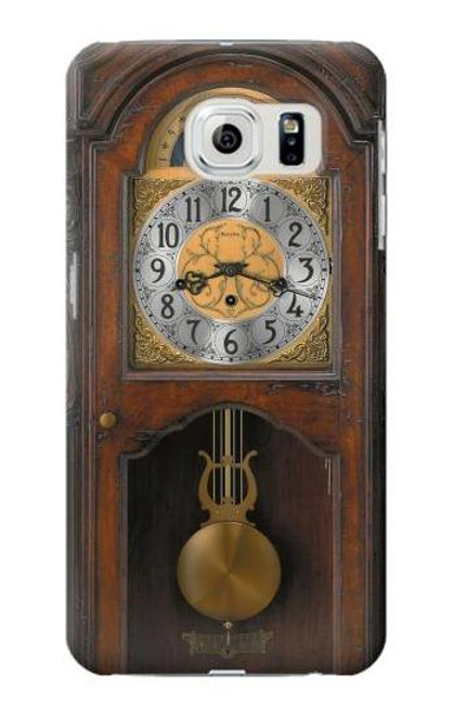 W3173 Grandfather Clock Antique Wall Clock Hard Case and Leather Flip Case For Samsung Galaxy S6 Edge