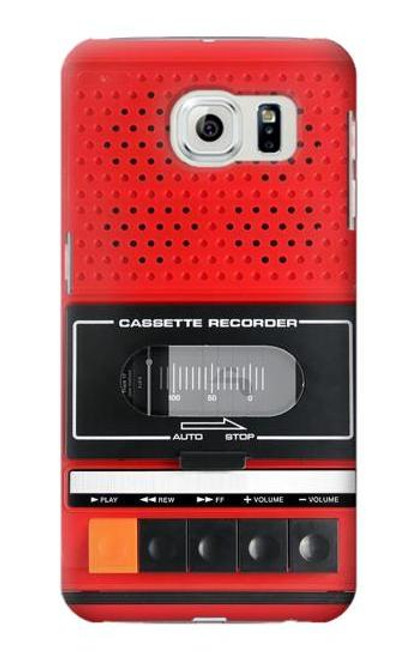 W3204 Red Cassette Recorder Graphic Hard Case and Leather Flip Case For Samsung Galaxy S6 Edge