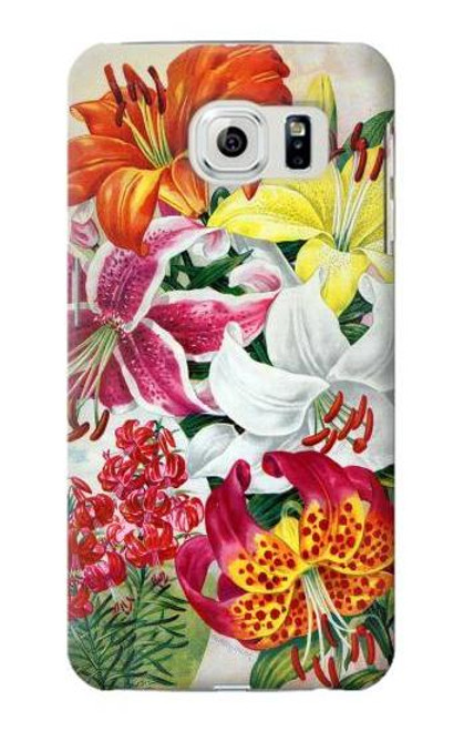 W3205 Retro Art Flowers Hard Case and Leather Flip Case For Samsung Galaxy S6 Edge