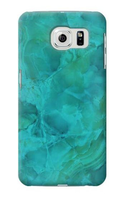 W3147 Aqua Marble Stone Hard Case and Leather Flip Case For Samsung Galaxy S6