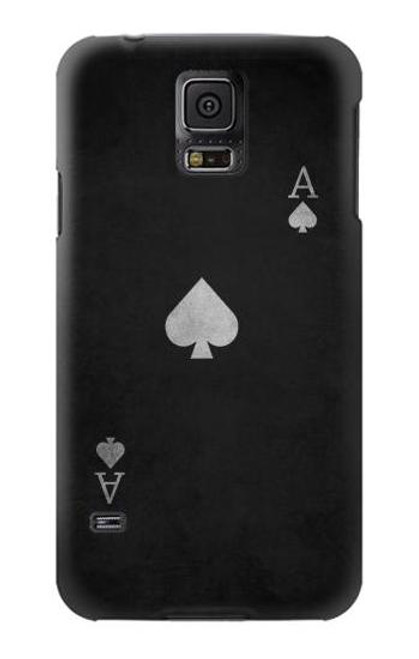 W3152 Black Ace of Spade Hard Case and Leather Flip Case For Samsung Galaxy S5