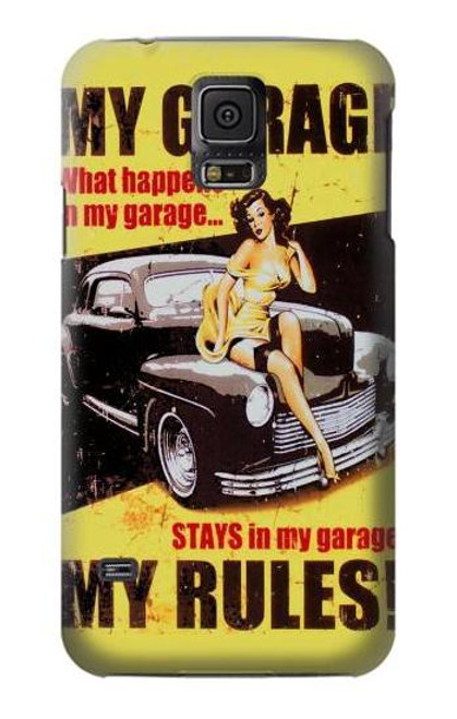 W3198 My Garage Pinup Girl Hard Case and Leather Flip Case For Samsung Galaxy S5