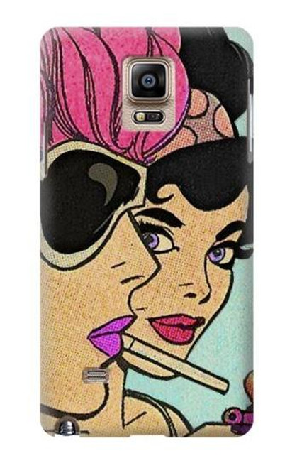 W3171 Girls Pop Art Hard Case and Leather Flip Case For Samsung Galaxy Note 4